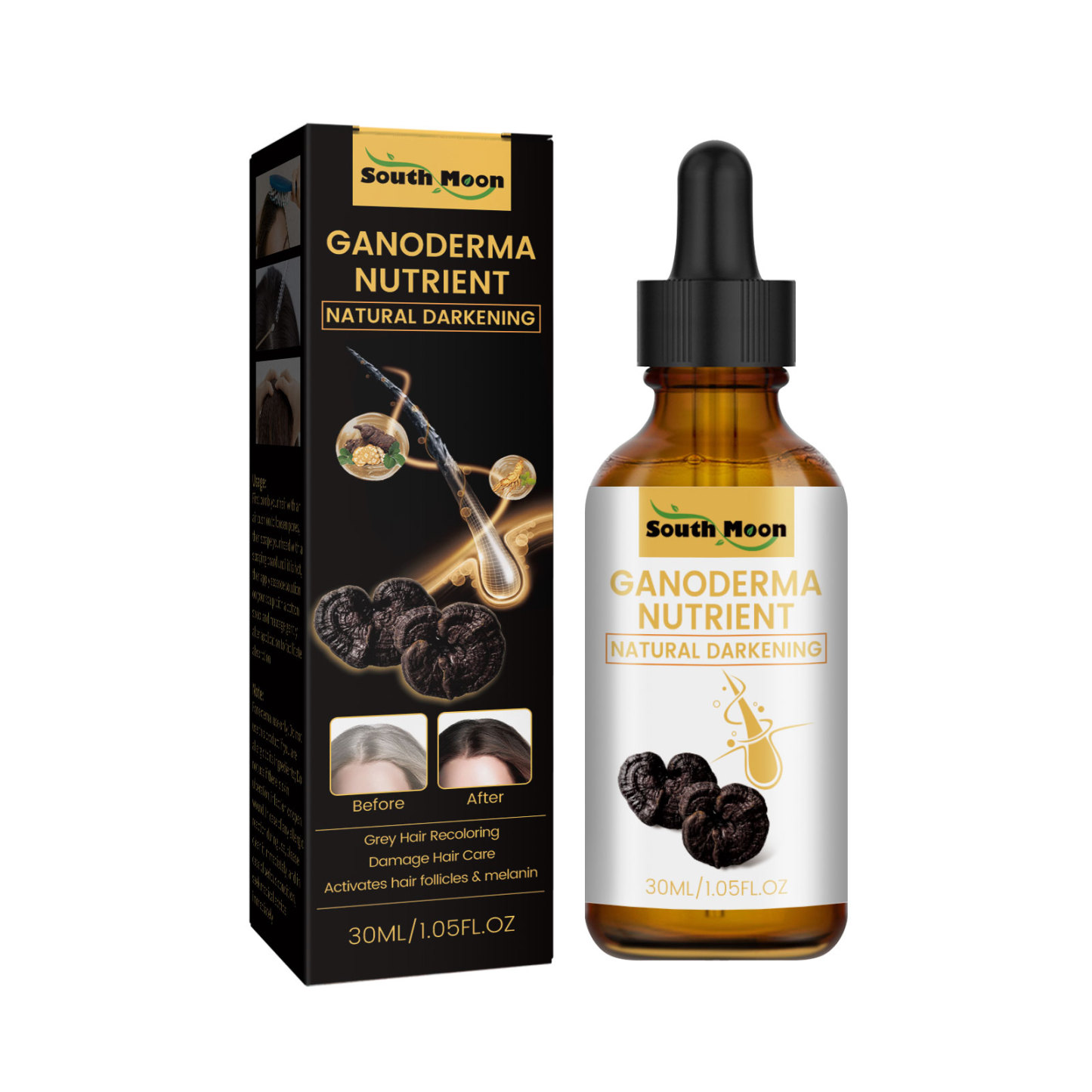 South Moon Black Ganoderma Lucidum Whitening Hair Serum