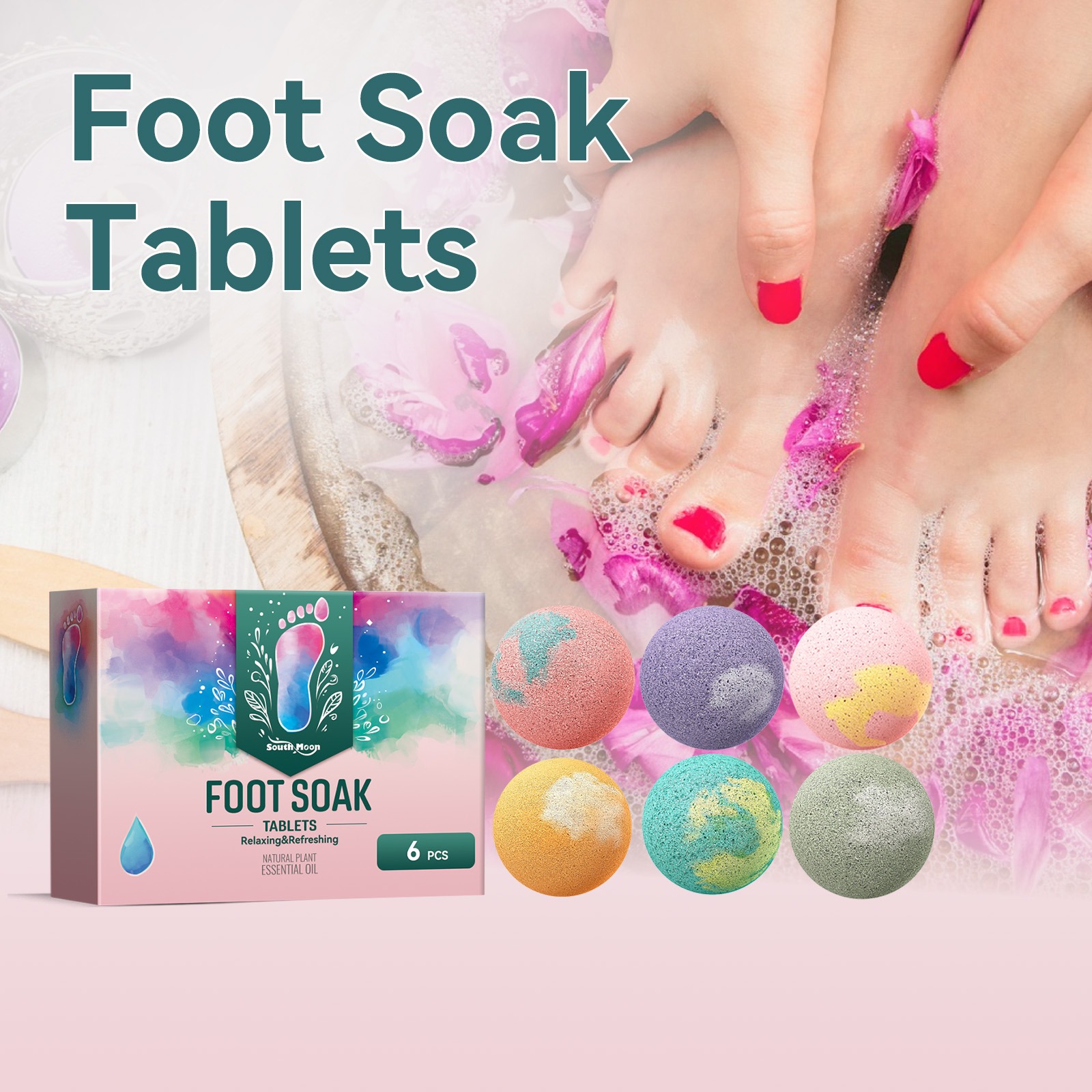South Moon Aromatherapy Foot Bath Ball Anti-drying and peeling cleansing and moisturizing foot repair heel foot bath ball-CLEJOY
