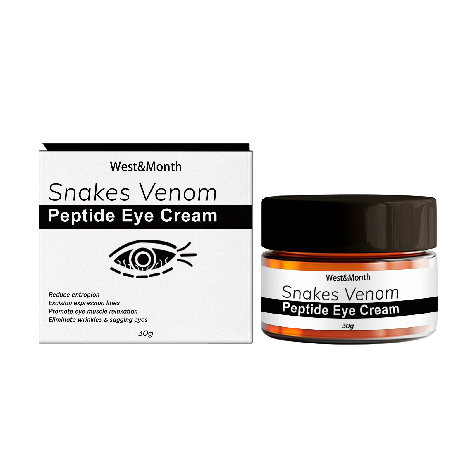 West&Month Snake Venom Peptide Eye Cream Gently nourishes the skin, reduces fine lines, and moisturizes the skin-CLEJOY