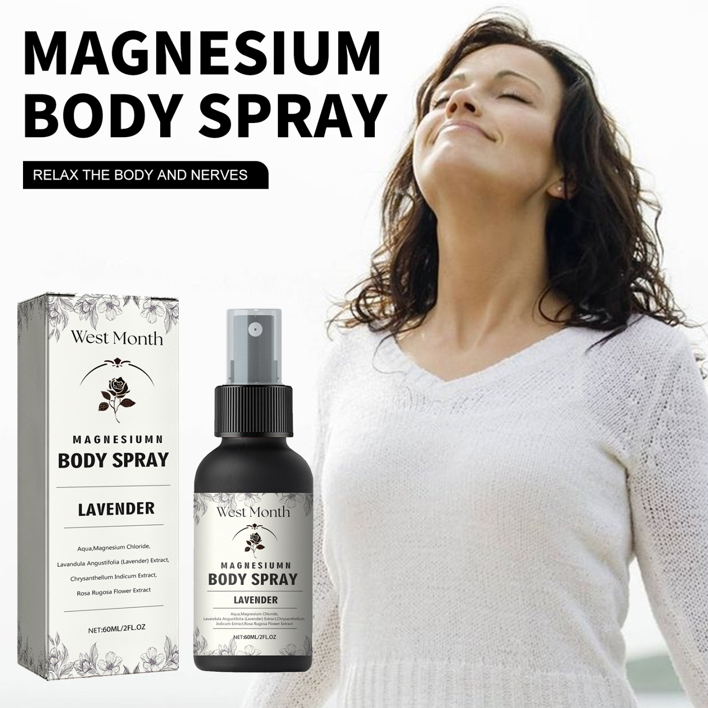 West&Month Body Spray Relieves muscle tension and fatigue and promotes body relaxation care spray