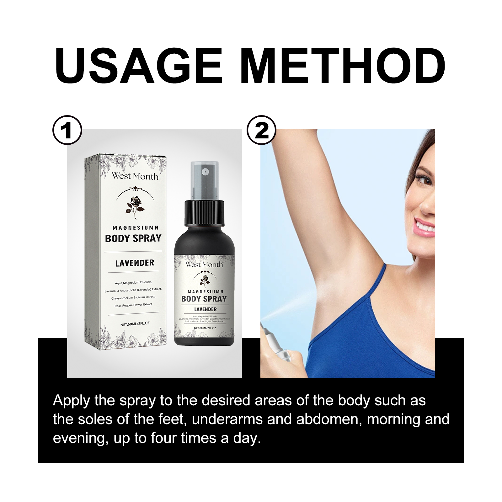 West&Month Body Spray Relieves muscle tension and fatigue and promotes body relaxation care spray