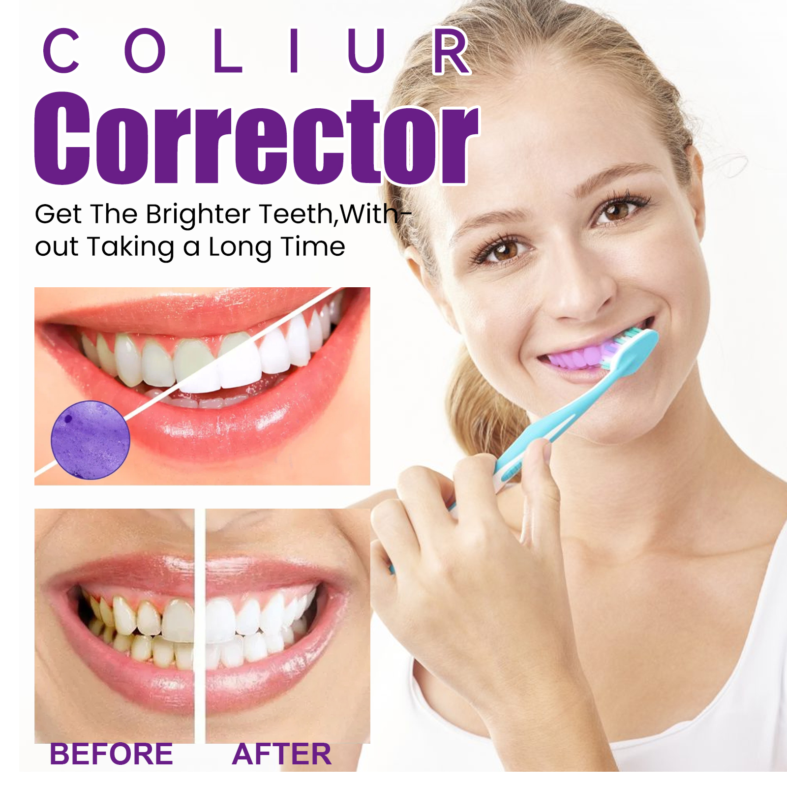 West&Month Purple Whitening Toothpaste Cleans Teeth Stains, Bad Odors, Protects Gums, Whitens Teeth