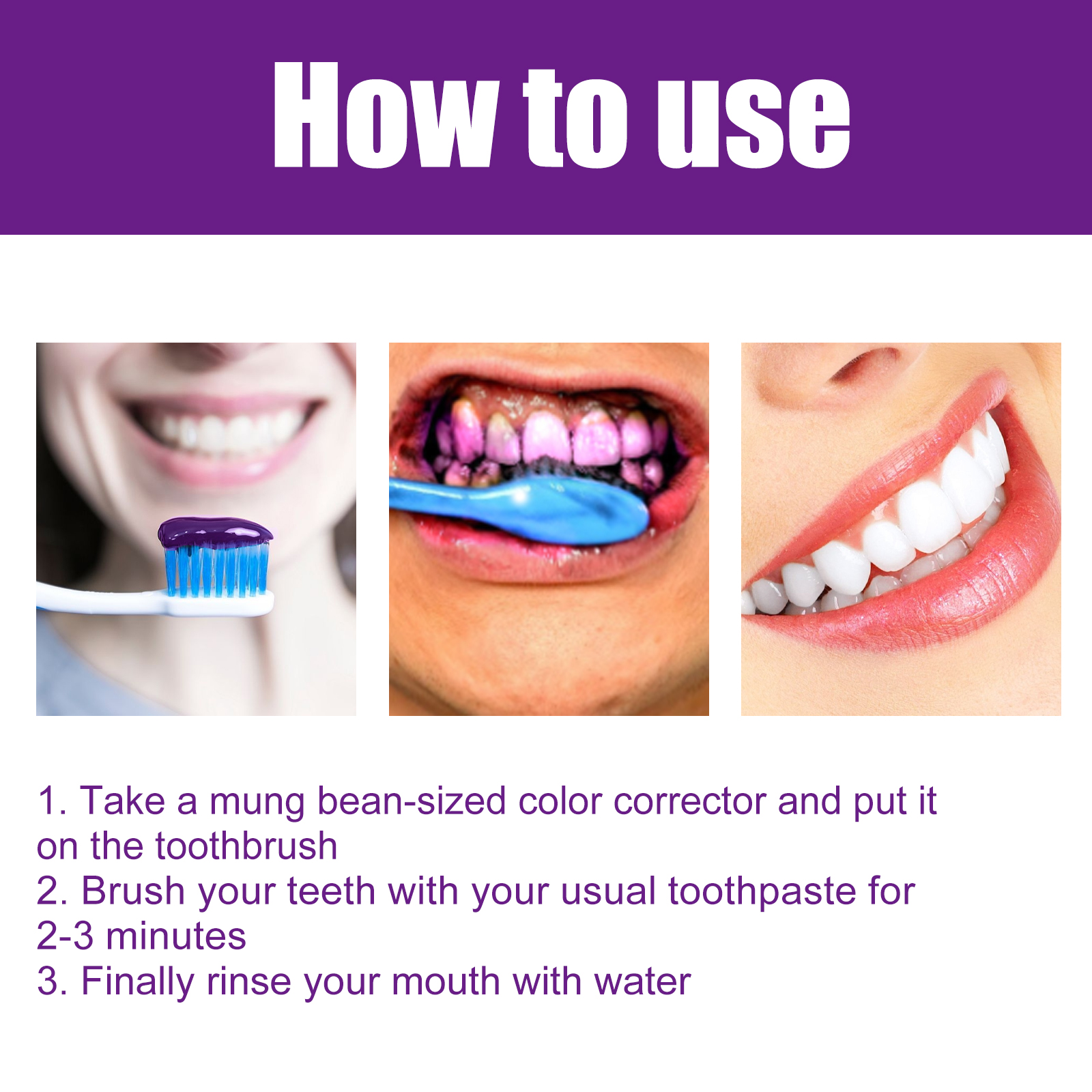 West&Month Purple Whitening Toothpaste Cleans Teeth Stains, Bad Odors, Protects Gums, Whitens Teeth
