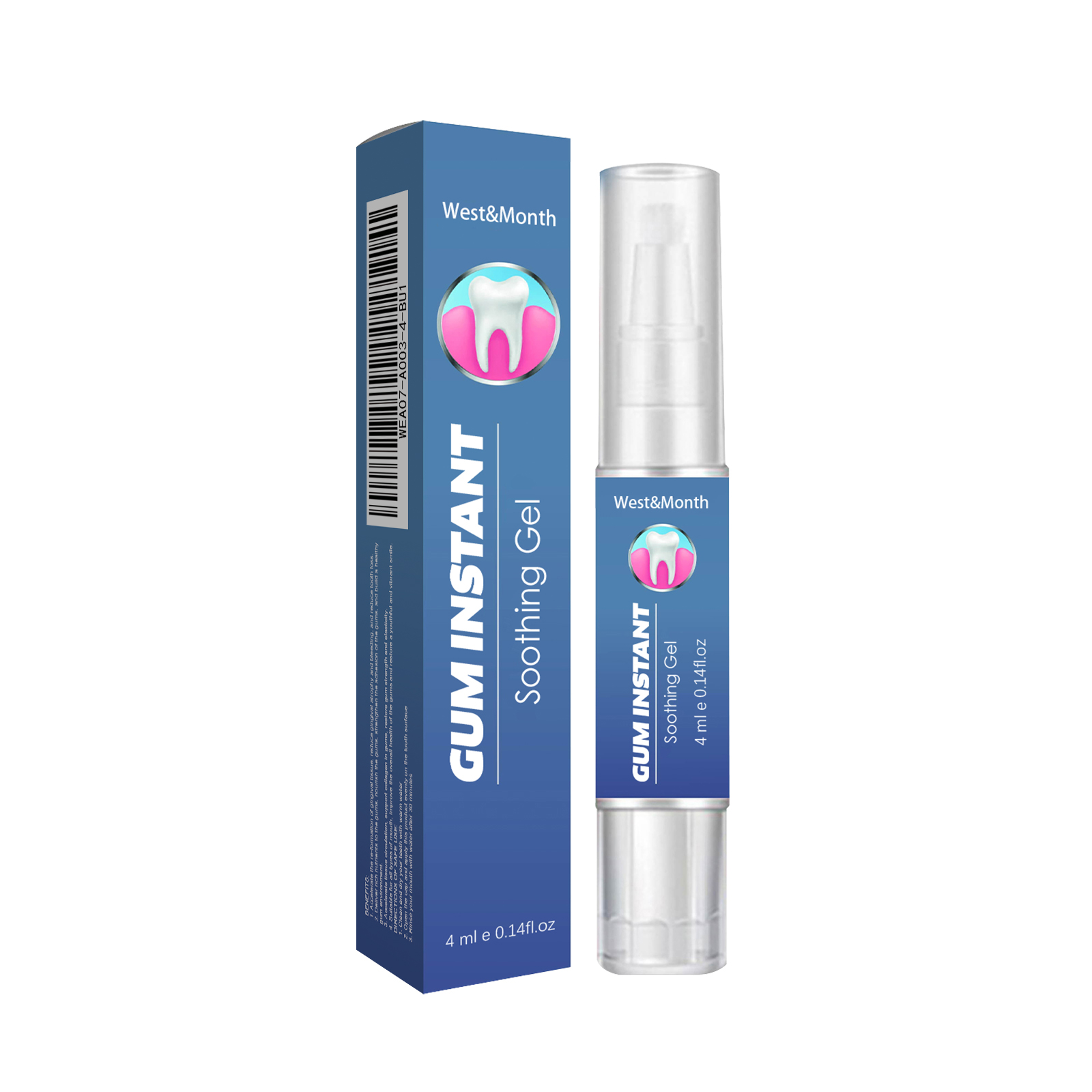 WestMonth Gum Care Gel Relieves Gum Pain, Cleans Plaque and Stains, Whitens Teeth