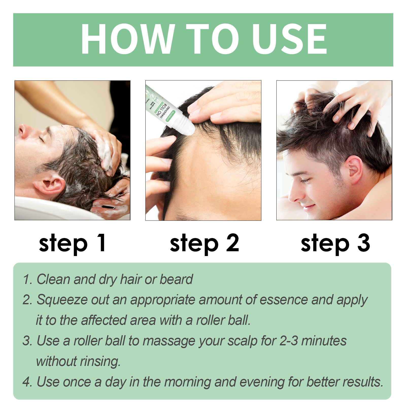 West&Month Thickening Roller Ball Scalp Massage Moisturizes Hair Roots for Thick Hair Hair Care Roller Ball Essential Oil-CLEJOY