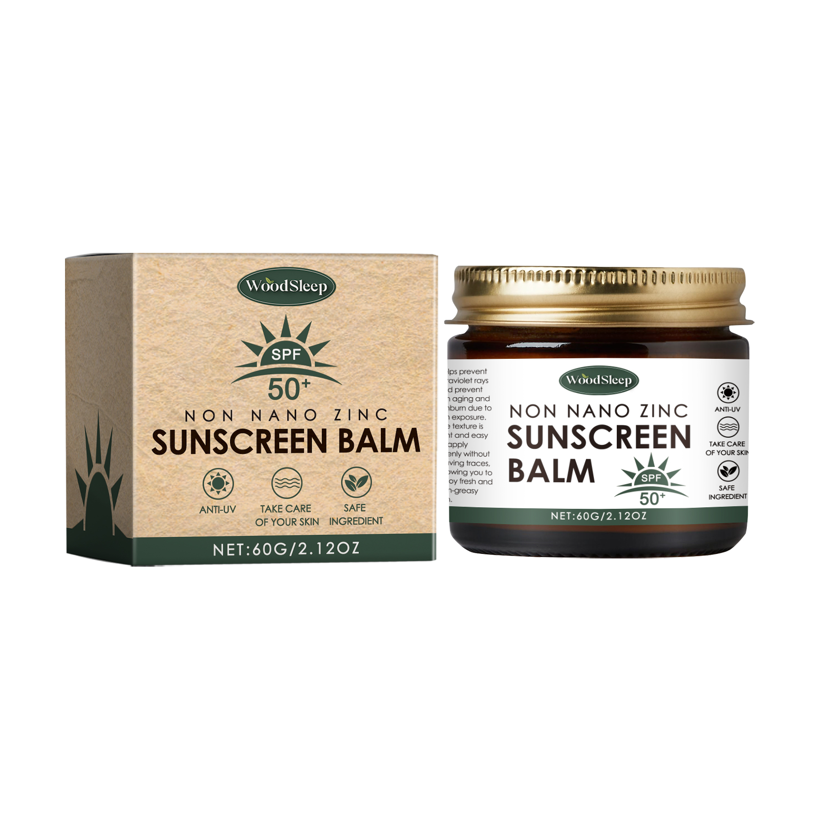 WoodSleep Protective Cream: Protects against UV rays in summer, quickly forms a film, is sweat-proof, refreshing, non-greasy, and brightens skin.-CLEJOY