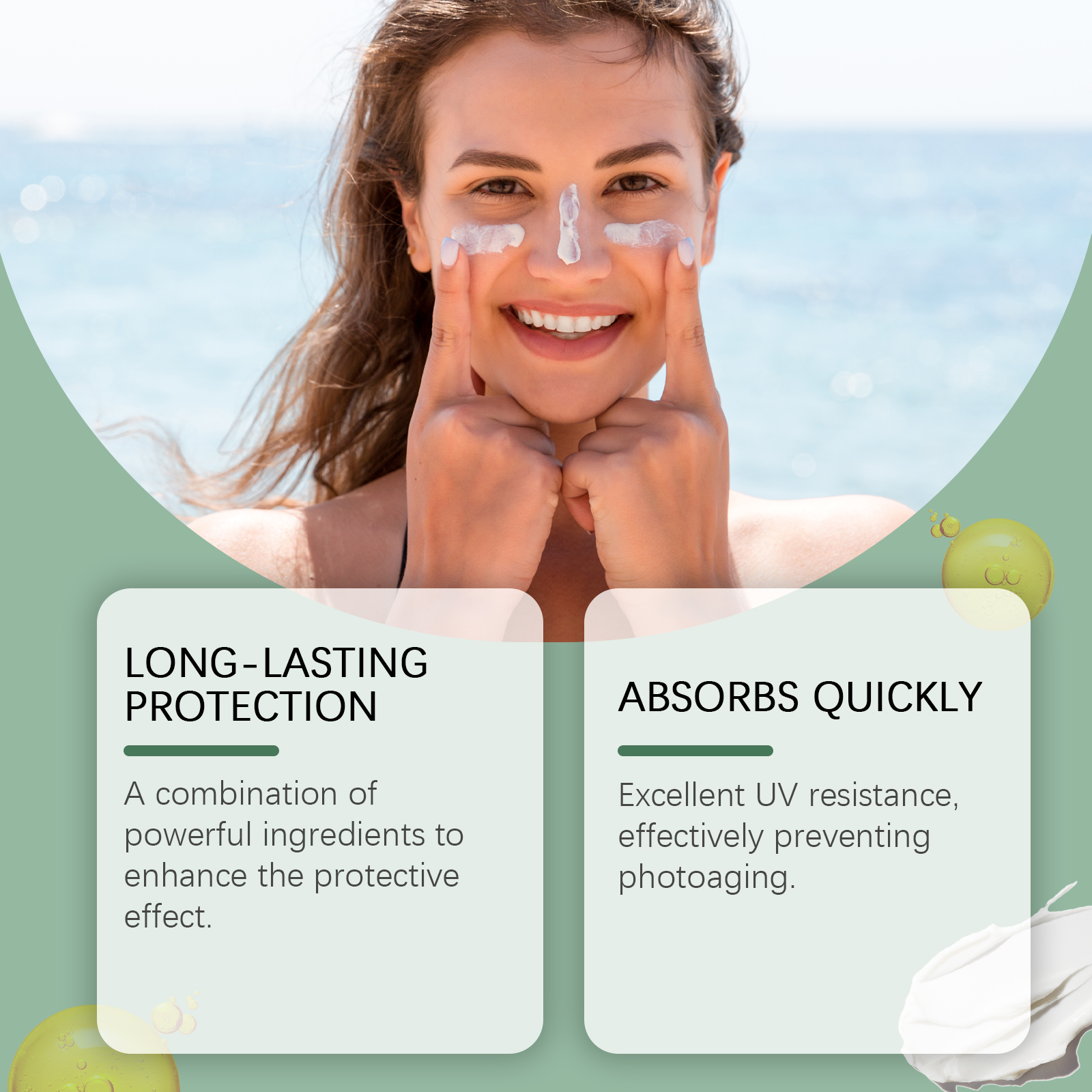 WoodSleep Protective Cream: Protects against UV rays in summer, quickly forms a film, is sweat-proof, refreshing, non-greasy, and brightens skin.-CLEJOY