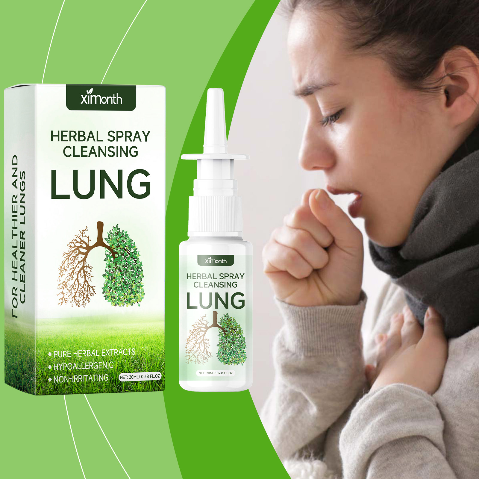 Gentle Nasal Decongestant & Cleanser — Natural Relief for Congestion & Discomfort | Ximonth Herbal Nasal Spray-CLEJOY