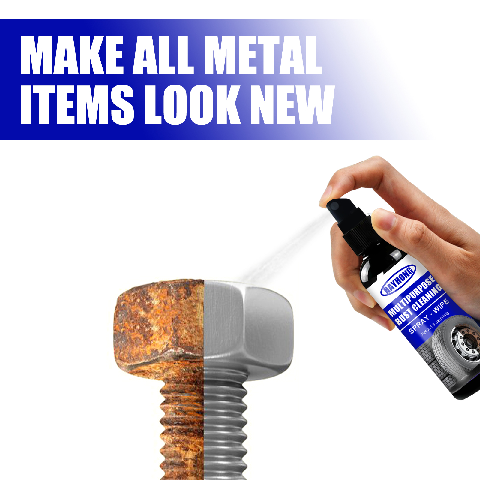 Rayhong car anti-rust lubricant metal door and window cleaning rust removal screw bolt loose rust removal converter-CLEJOY