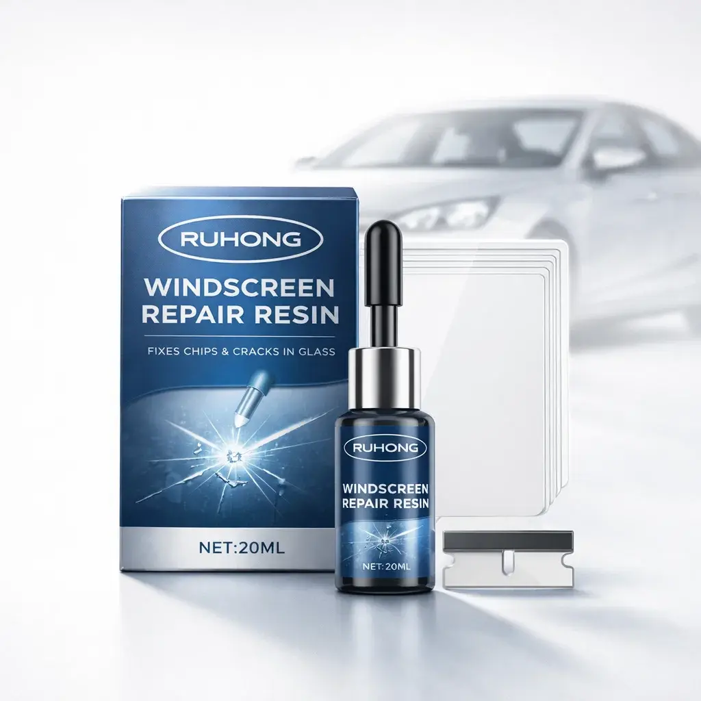Ruhong DIY Windshield Chip Repair Kit | Fast Auto Glass Fluid Tool | Crystal Clear Finish