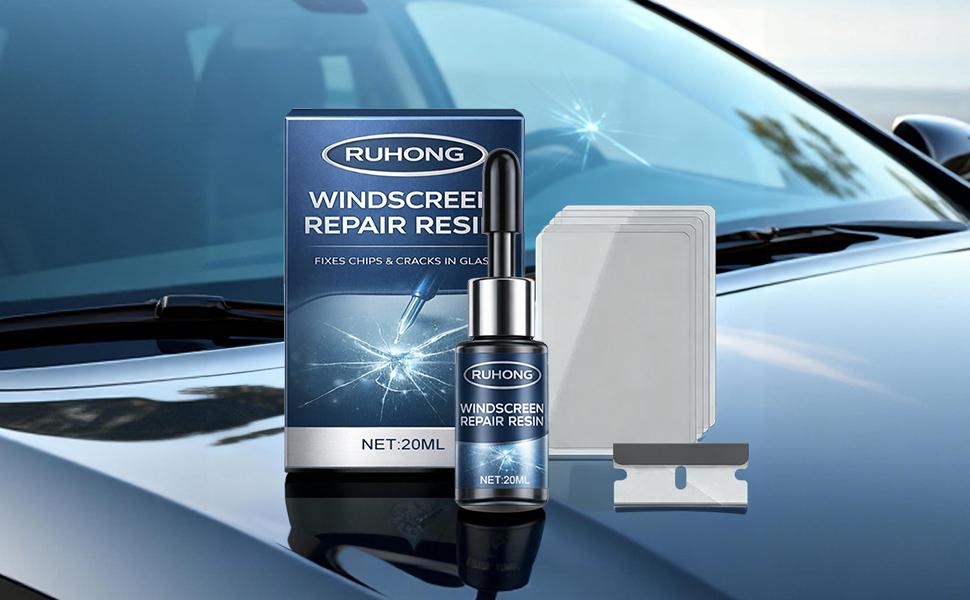 Ruhong DIY Windshield Chip Repair Kit | Fast Auto Glass Fluid Tool | Crystal Clear Finish | Save $