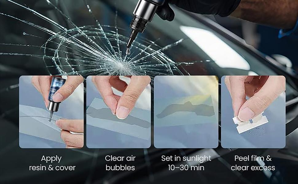 Ruhong DIY Windshield Chip Repair Kit | Fast Auto Glass Fluid Tool | Crystal Clear Finish | Save $