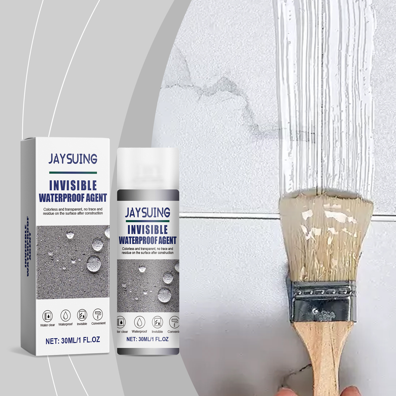 Jaysuing Invisible Waterproof Glue: Professional leak repair for a smooth and radiant finish.