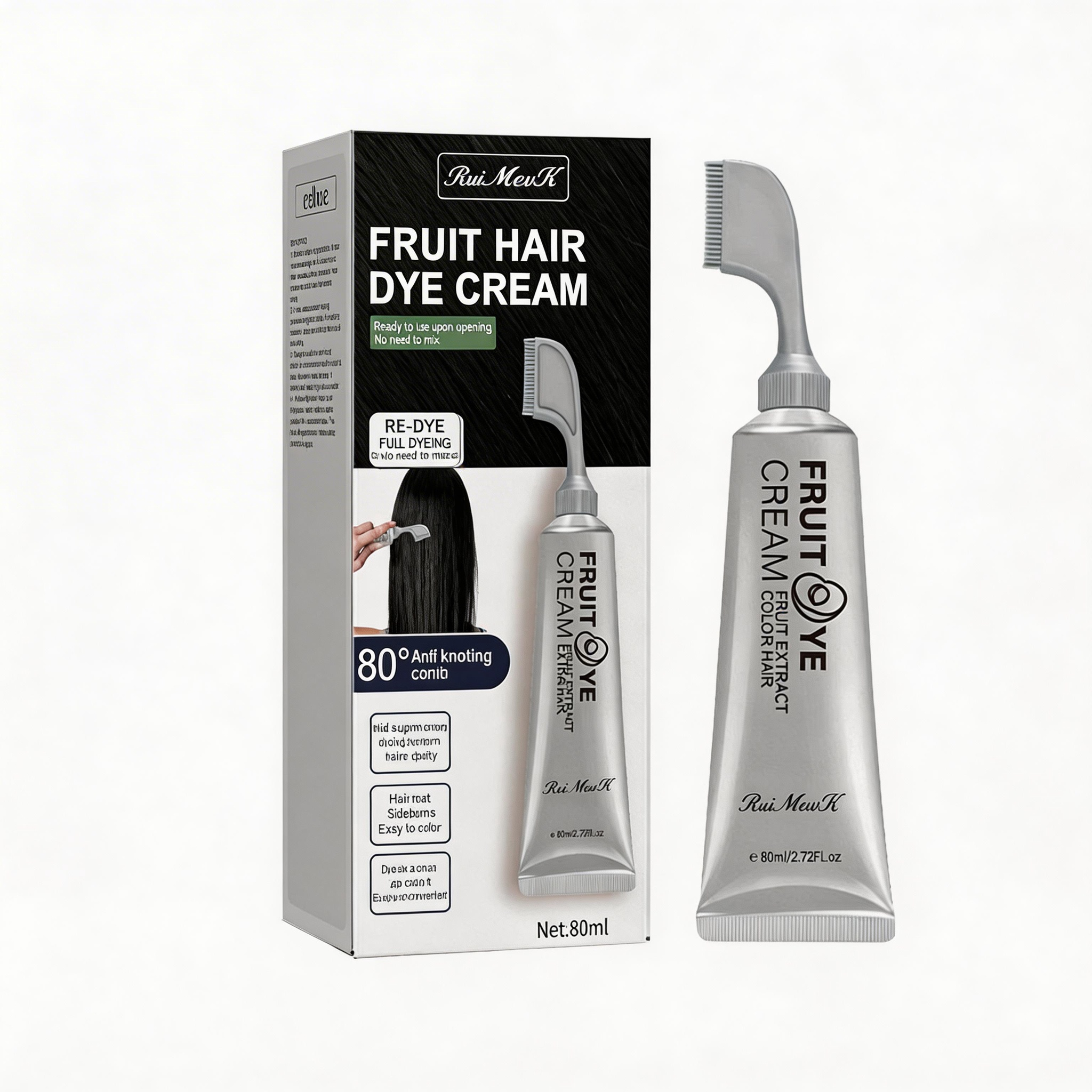 RuiMewK™ No-Mix Fruit Hair Dye - Instant Black & Grey Coverage