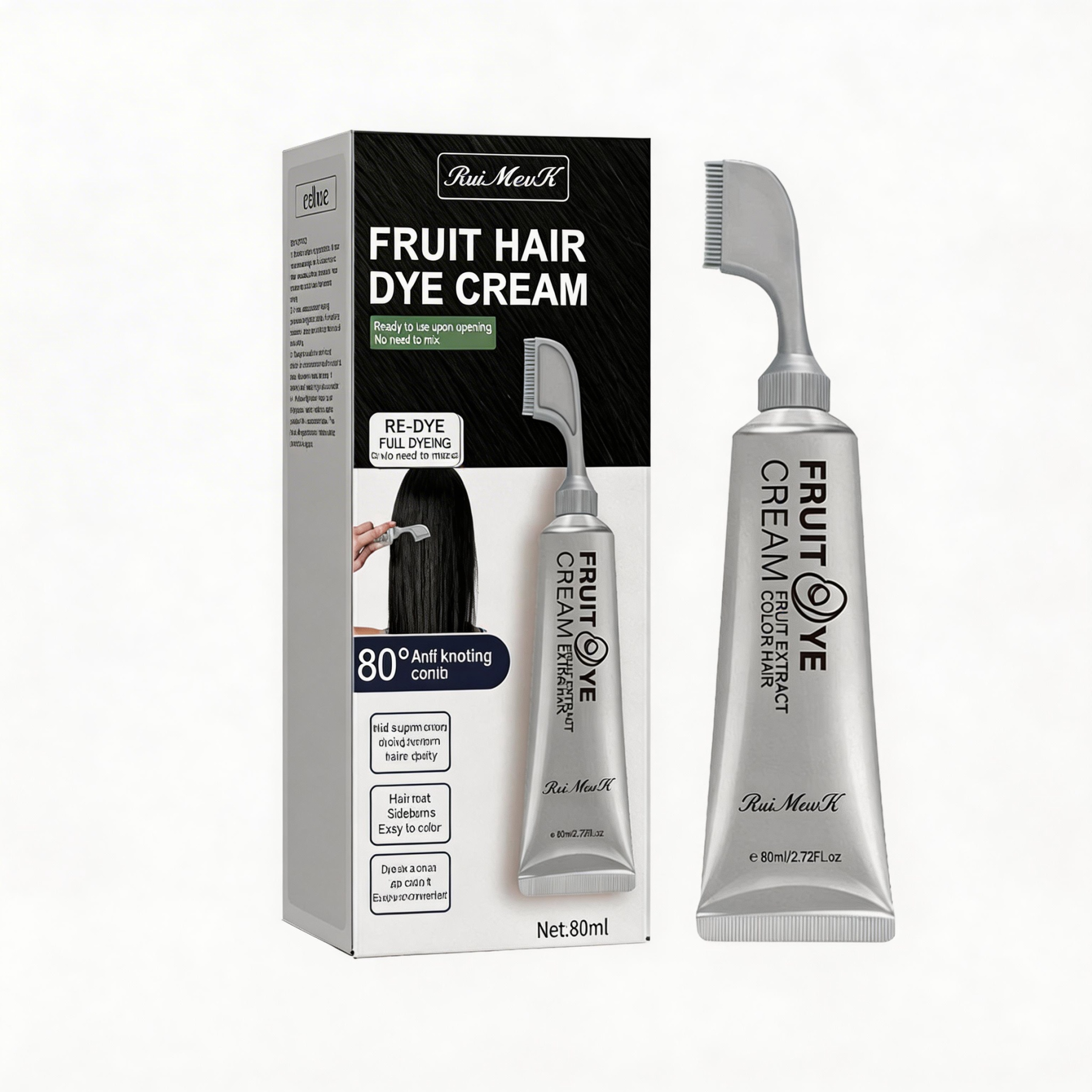 RuiMewK™ No-Mix Fruit Hair Dye - Instant Black & Grey Coverage