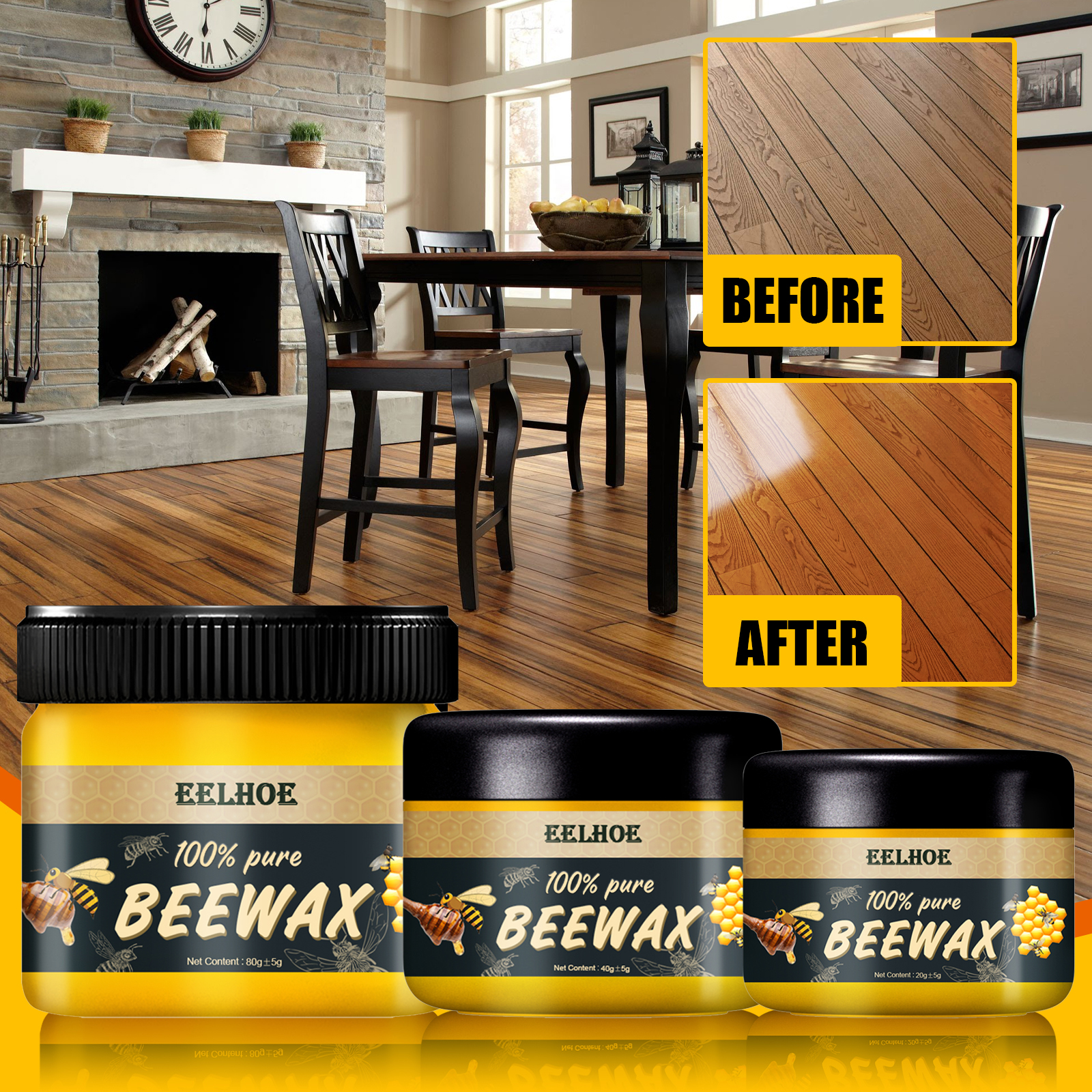 EELHOE Furniture Beeswax: Professional wear and polish fix for a radiant wood finish.