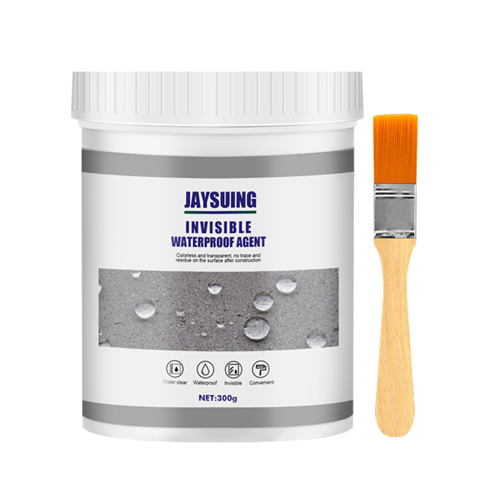 Jaysuing waterproof glue sealant (300g plus brush) bathroom kitchen exterior wall no brick repair coating waterproof glue-CLEJOY