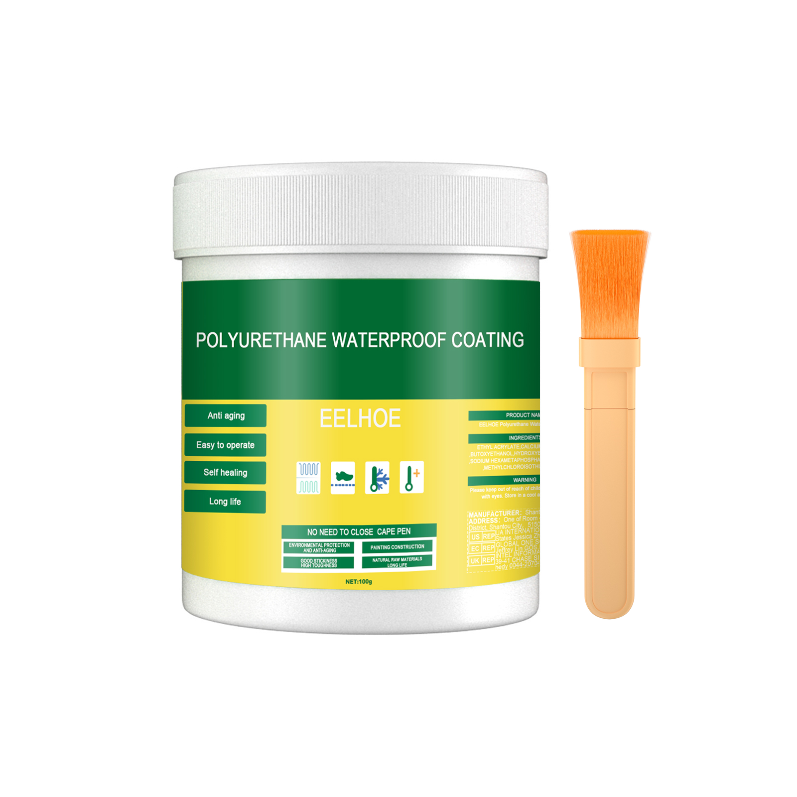 EELHOE floor leak-proof waterproof glue (100g) exterior wall bathroom toilet waterproofing agent brick wall penetrating paint-CLEJOY