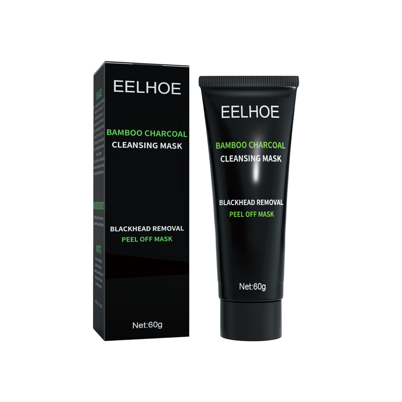 EELHOE Bamboo Charcoal Blackhead Remover Peel-Off Mask Deep Cleans Pores and Acne T-Zone Oil Control Peel-Off Mask-CLEJOY