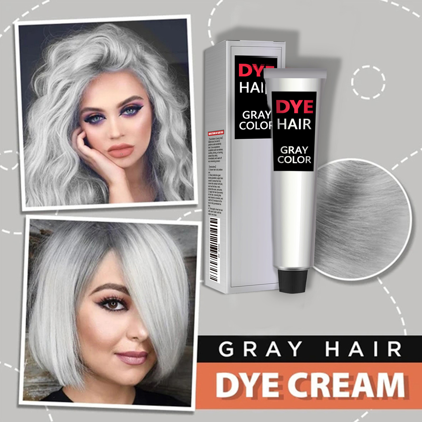 EELHOE hair styling agent grandma gray hair styling agent trend hair styling cream easy to color hair care long-lasting gentle without damaging hair-CLEJOY