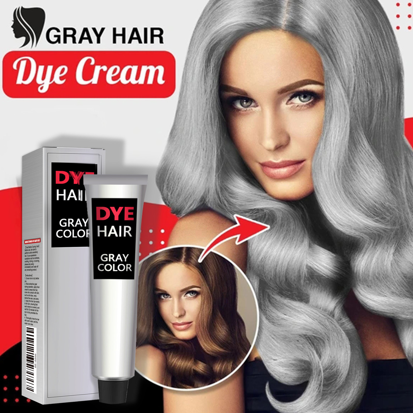 EELHOE hair styling agent grandma gray hair styling agent trend hair styling cream easy to color hair care long-lasting gentle without damaging hair-CLEJOY
