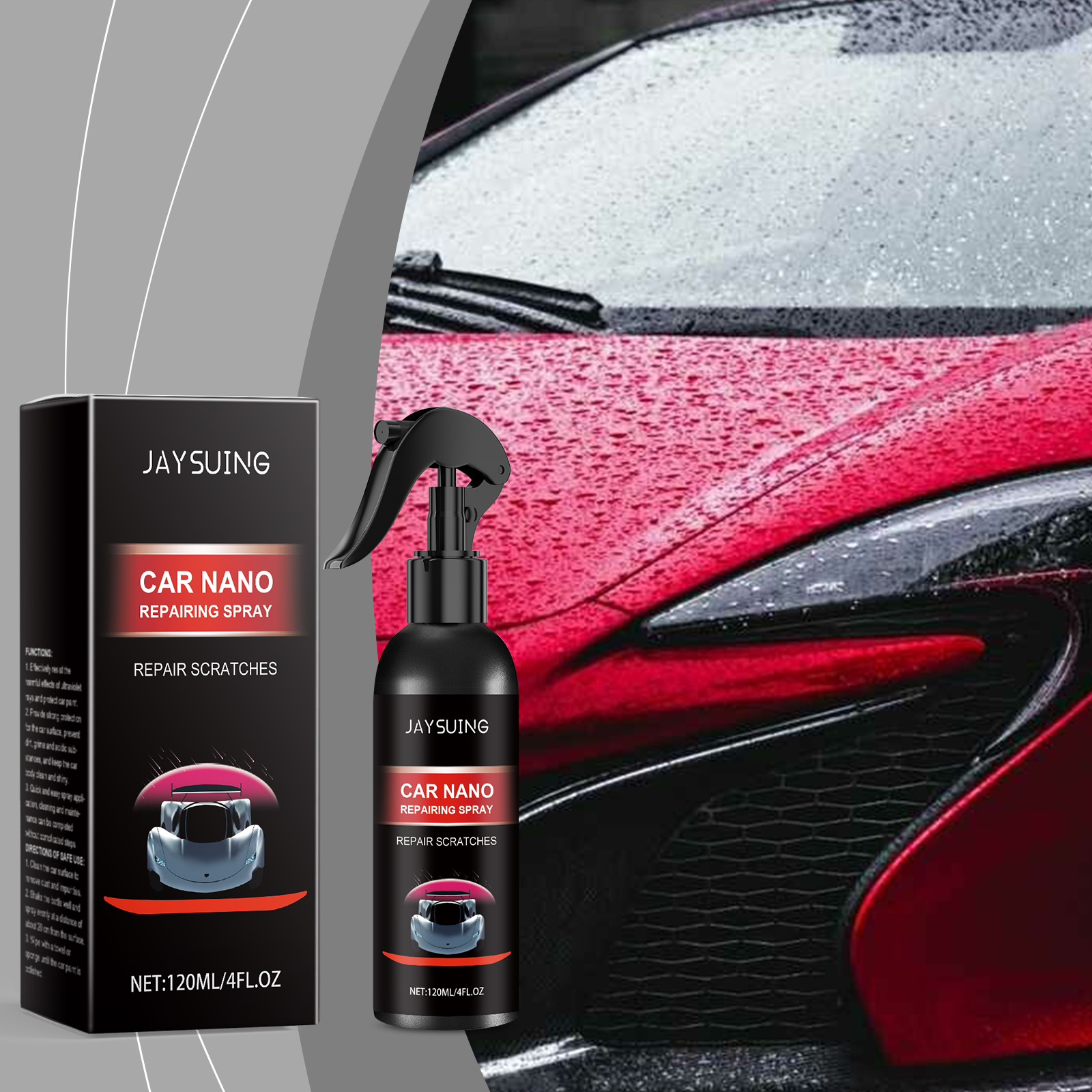 Jaysuing Car Coating Spray (120ml) Car Maintenance Polishing Dust-proof Anti-fouling Liquid Glass Glaze Coating Agent-CLEJOY