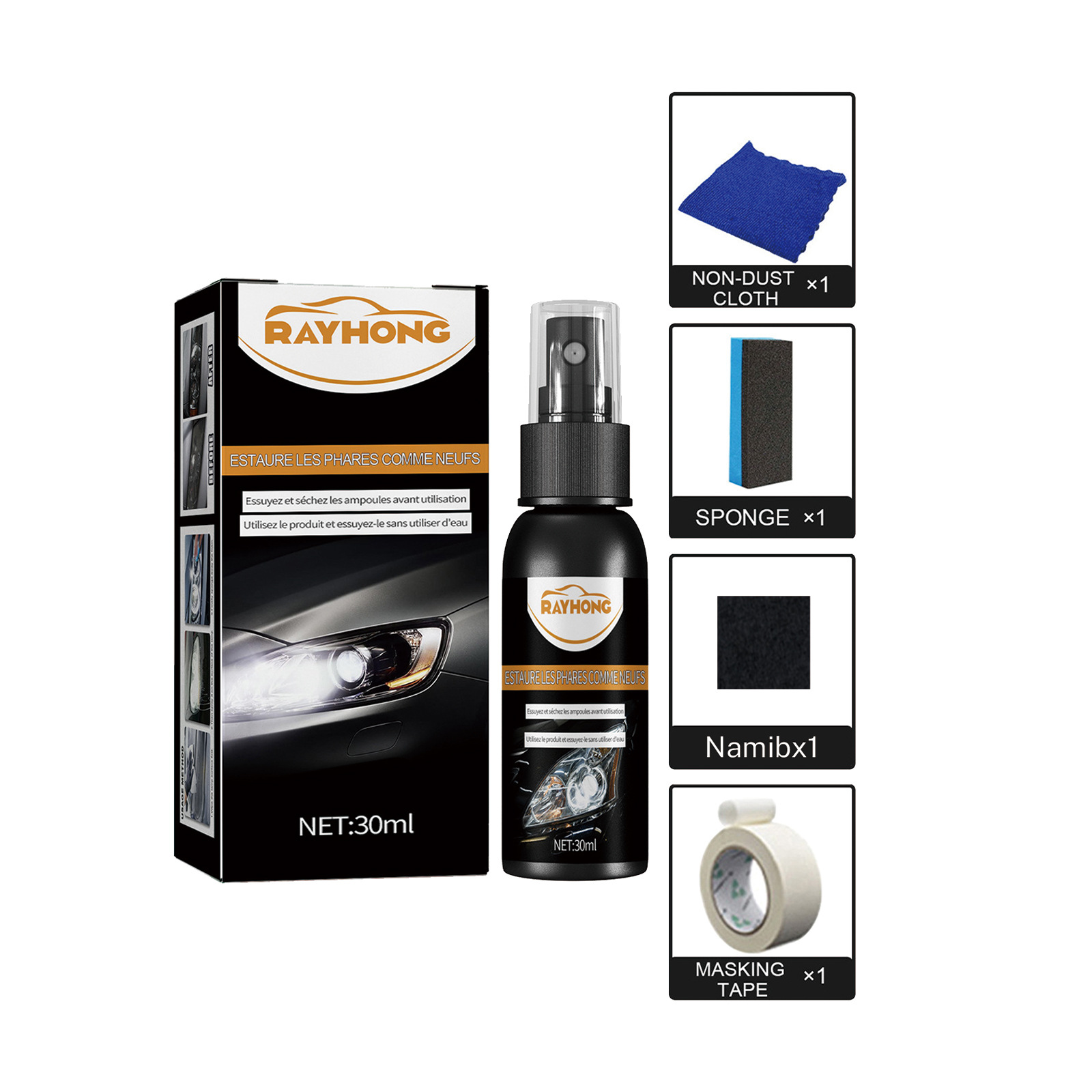 Rayhong car headlight repair kit headlight repair headlight crystal coating car refurbishment spray