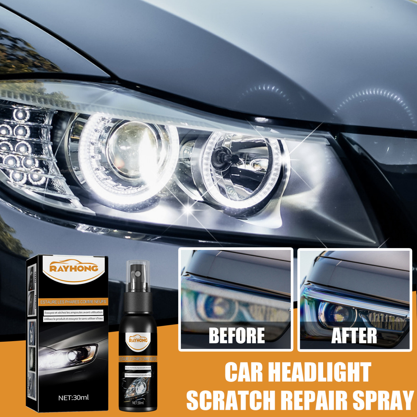 Rayhong car headlight repair kit headlight repair headlight crystal coating car refurbishment spray