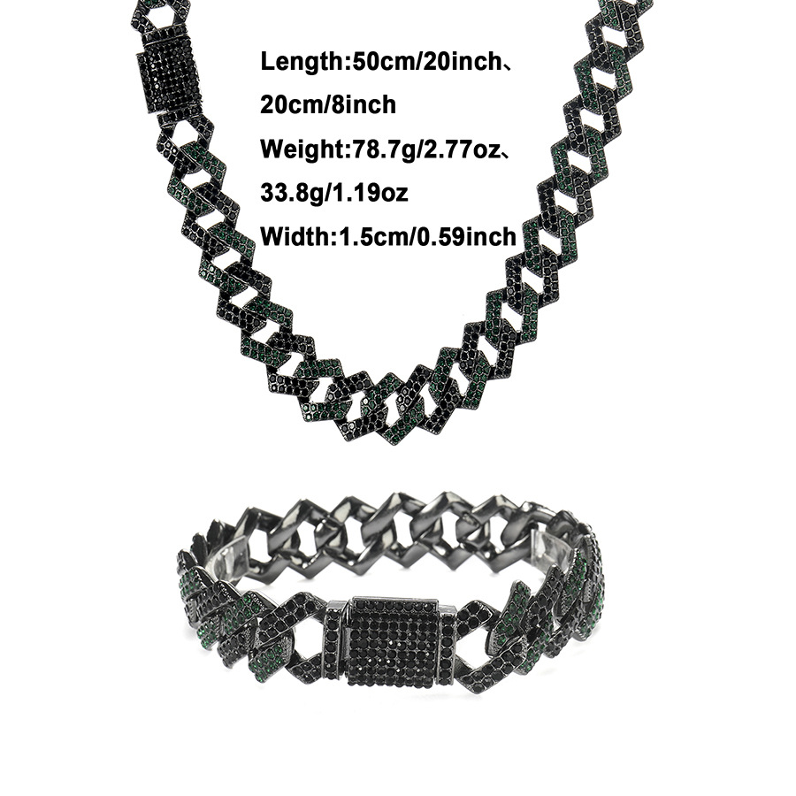 Men's 15Mm Exaggerated Diamond Geometric Hip-Hop Necklace