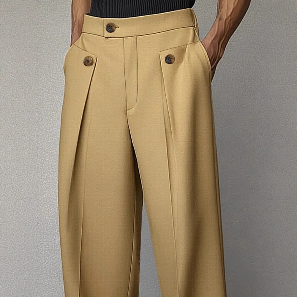 Men's Solid Color Loose Straight Casual Pants 0412