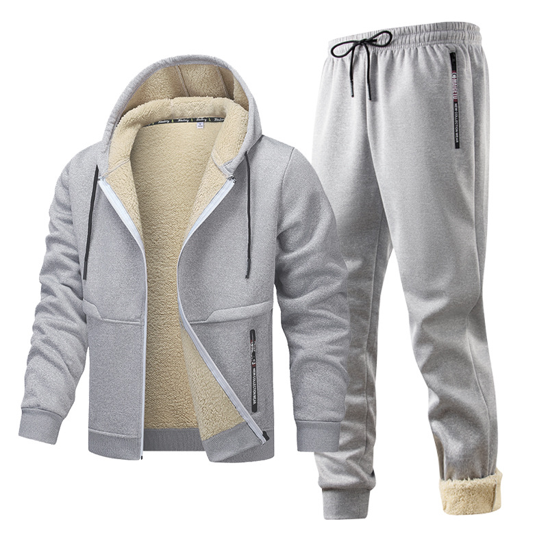 Men's Sherpa Hooded Jacket Set