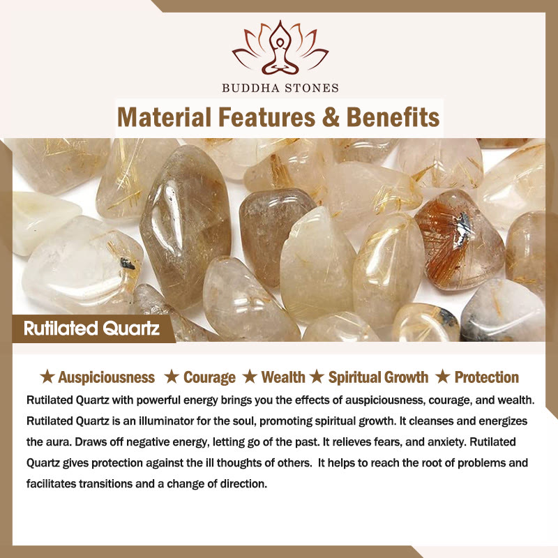 Buddha Stones Colorful Rutilated Quartz Cat Eye Zircon Auspiciousness Bead Bracelet Bracelet BS 1