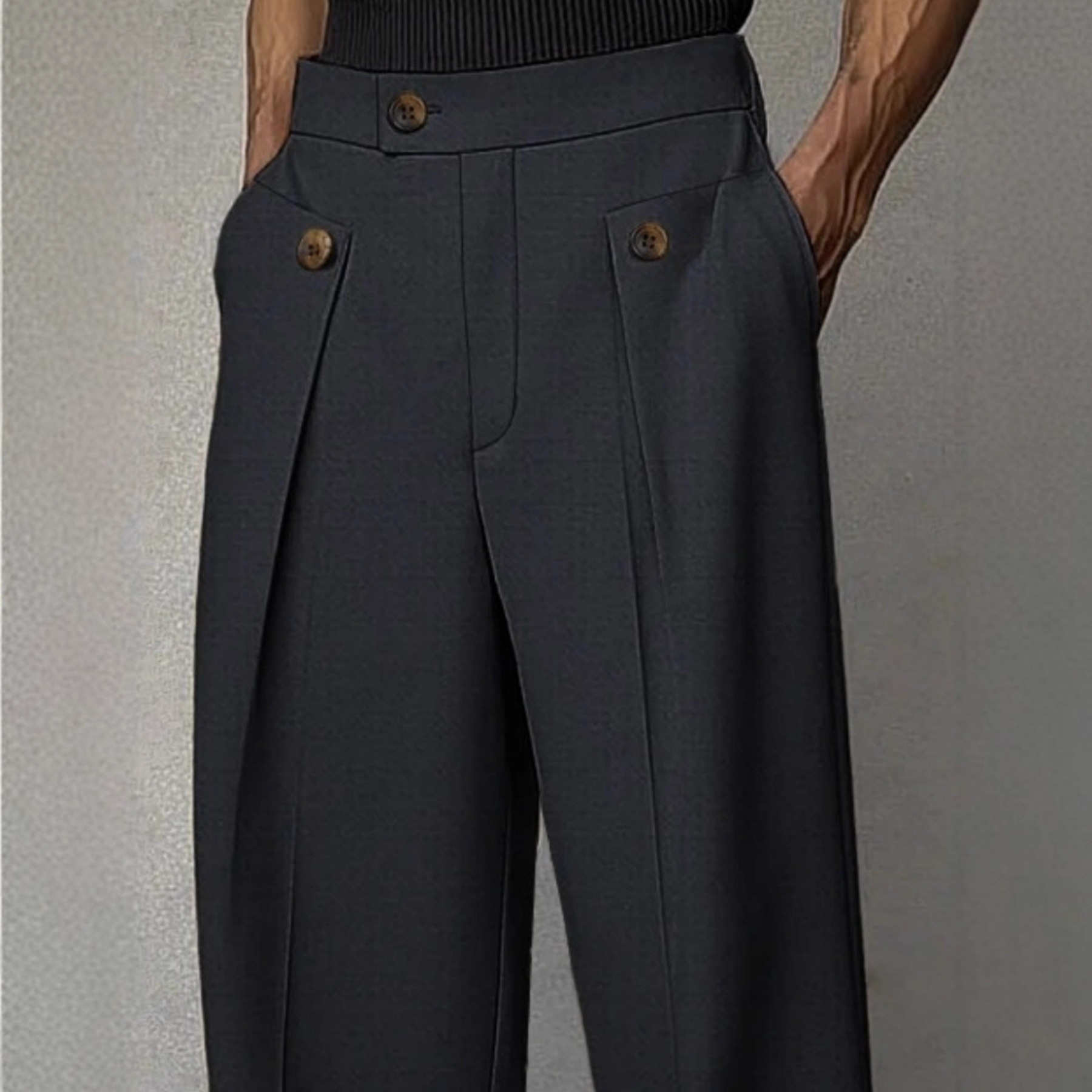 Men's Solid Color Loose Straight Casual Pants 0412
