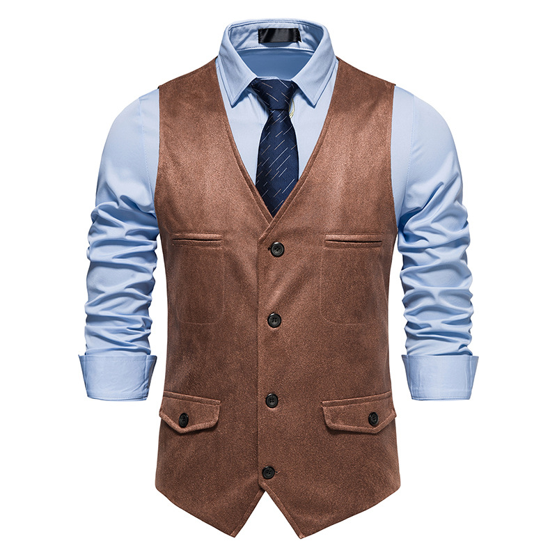 Men's Vintage Suede Single-Breasted Vest