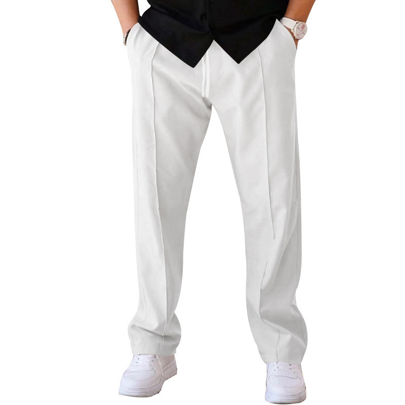 Men's Solid Color Loose Straight Casual Pants
