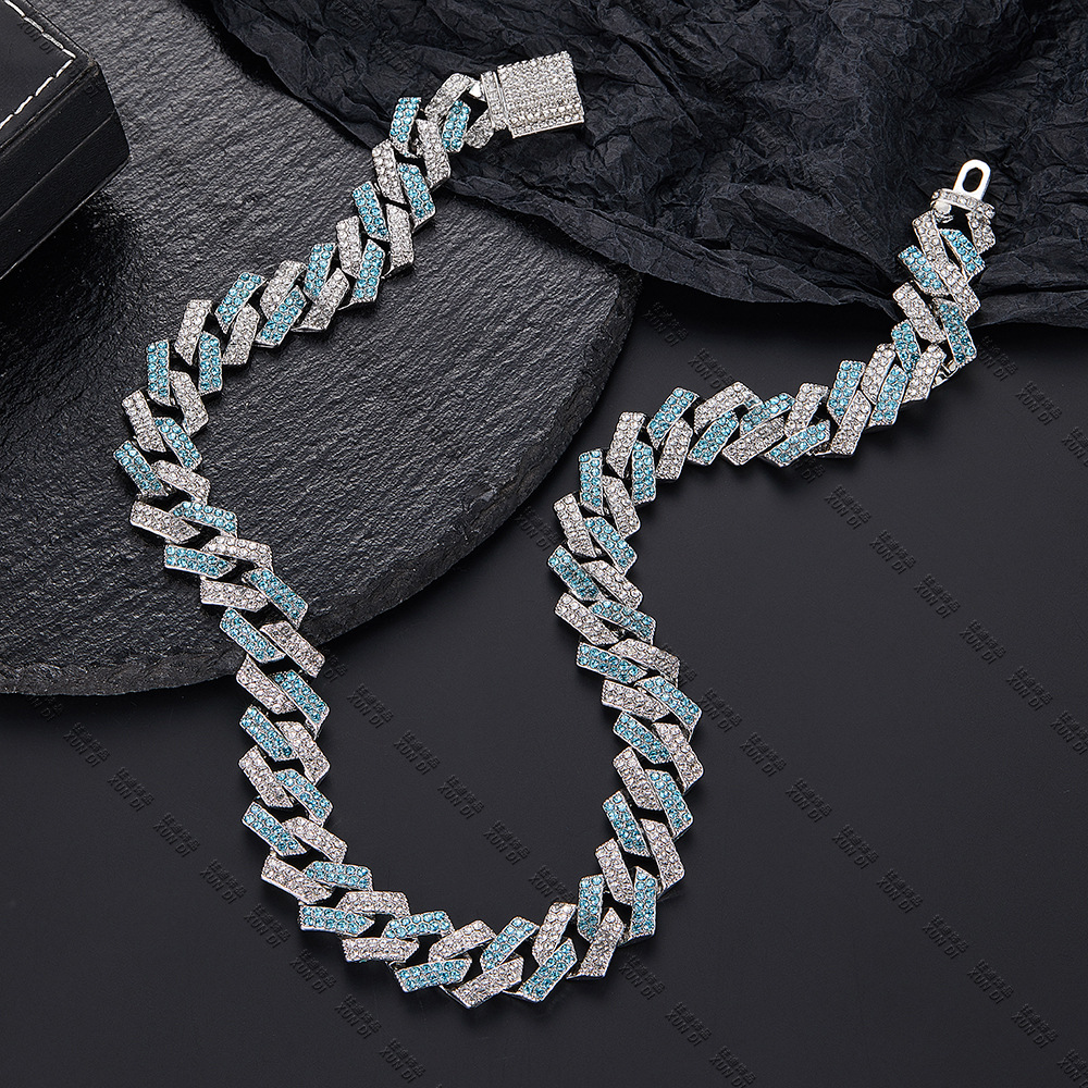 Men's 15Mm Exaggerated Diamond Geometric Hip-Hop Necklace