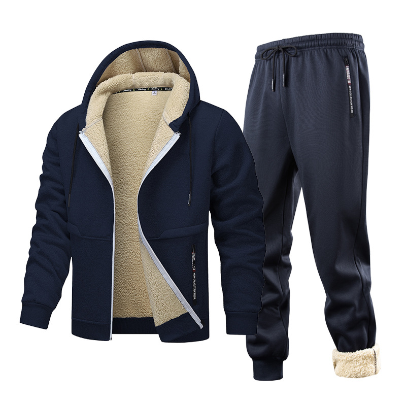 Men's Sherpa Hooded Jacket Set