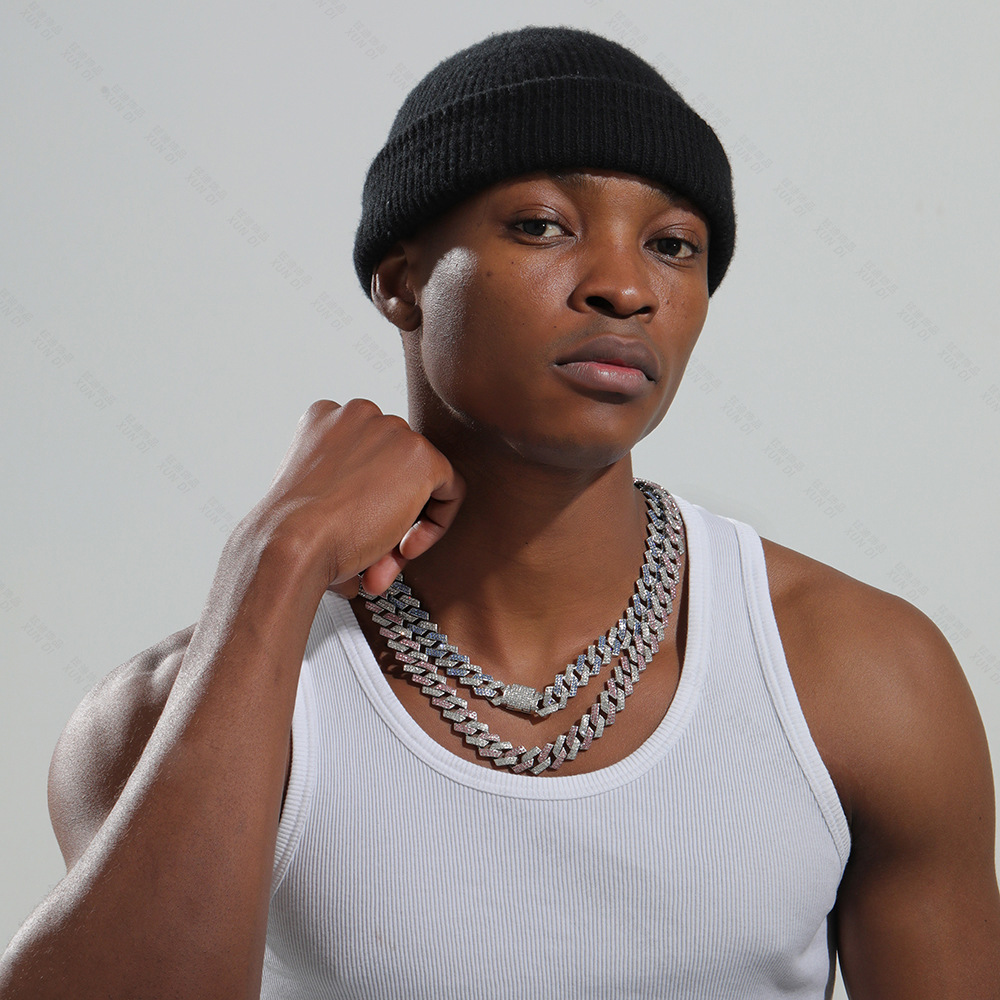 Men's 15Mm Exaggerated Diamond Geometric Hip-Hop Necklace