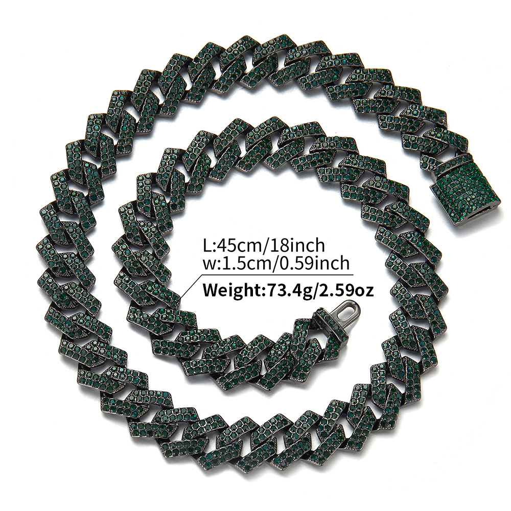 Men's 15Mm Exaggerated Diamond Geometric Hip-Hop Necklace