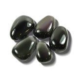 Buddha Stones Natural Black Obsidian Rainbow Obsidian Gourd Blessing Bracelet Mala Mala Bracelet BS 1