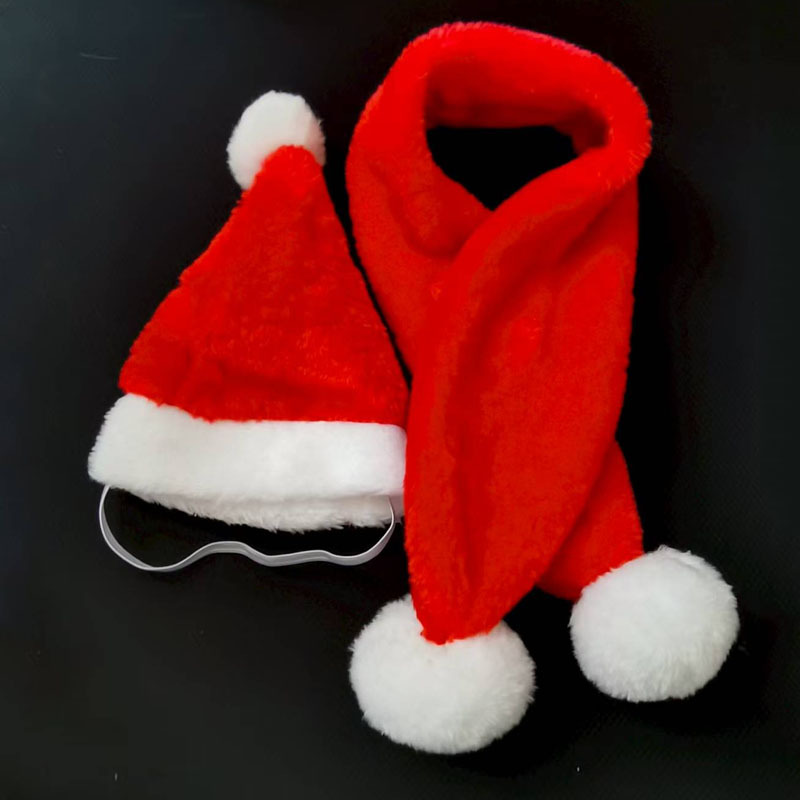 Pet Christmas Red Plush Hat，20*14Cm
