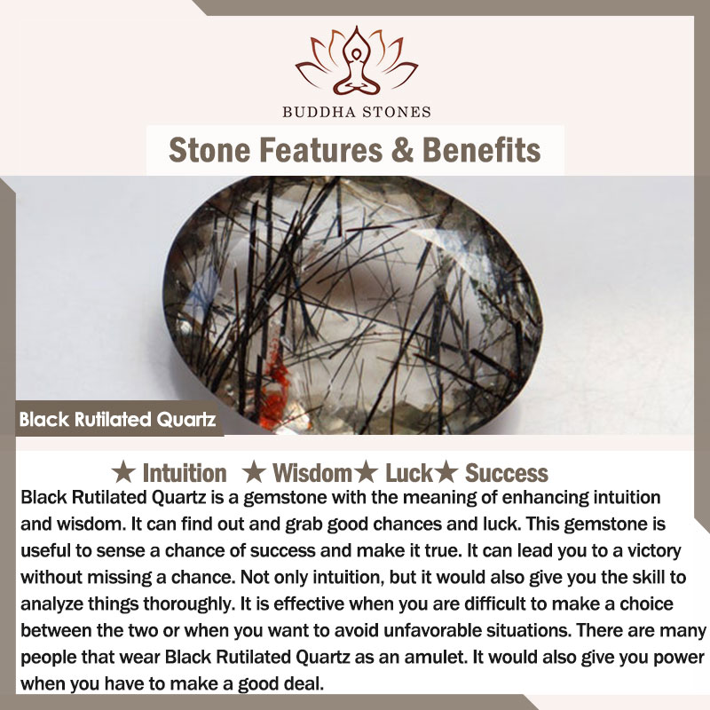 Buddha Stones Ebony Wood Black Rutilated Quartz Copper Brass Double Wrap Balance Bracelet Bracelet BS 2