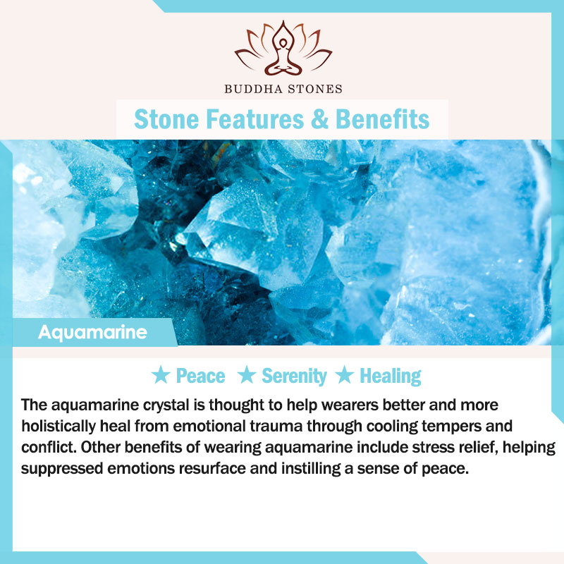 Buddha Stones Natural Aquamarine Lazurite Fish Healing Bracelet Bracelet BS 1