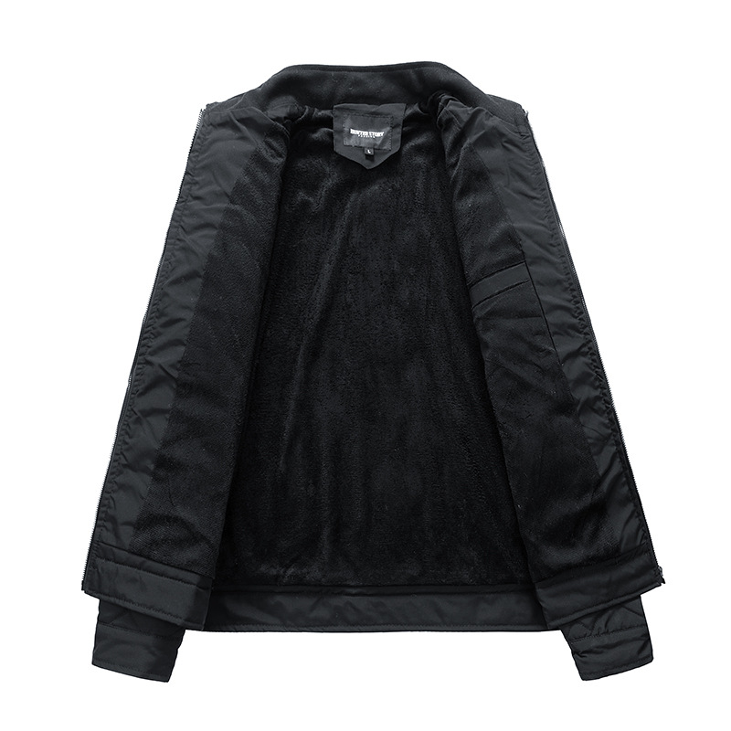 Men's Pocket Lightweight Cotton-Padded Jacket With Diamond-Shaped Stand Collar