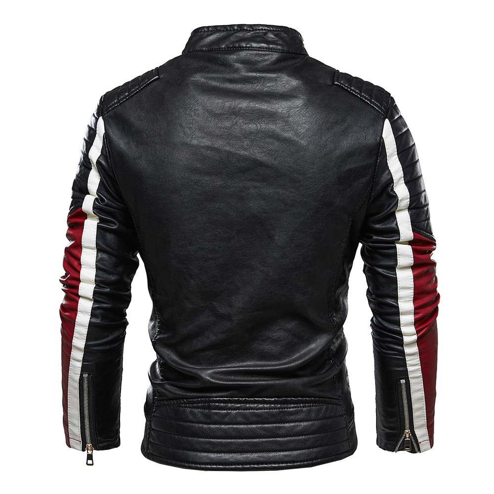 Men's Motorcycle Jacket Plush Leather Jacket