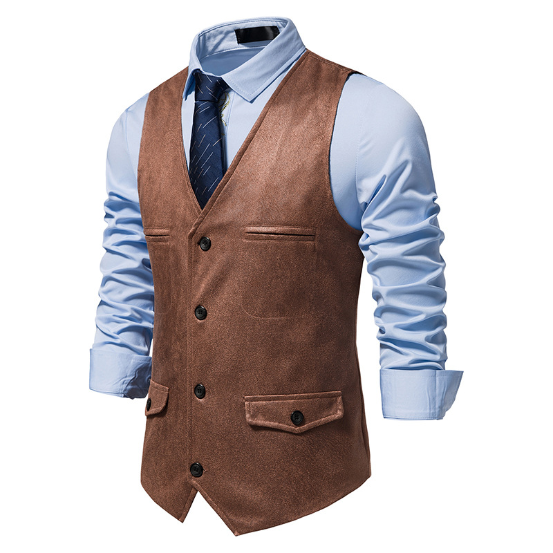 Men's Vintage Suede Single-Breasted Vest