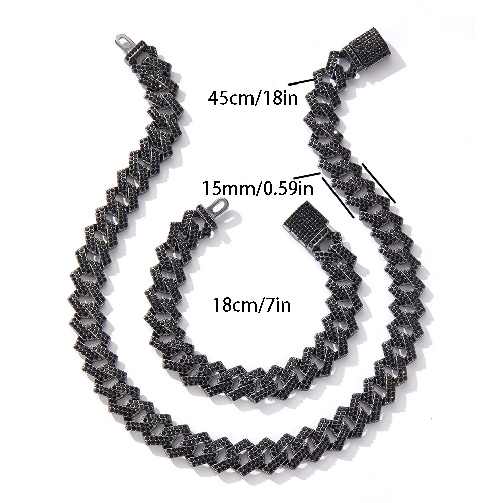 Men's 15Mm Exaggerated Diamond Geometric Hip-Hop Necklace