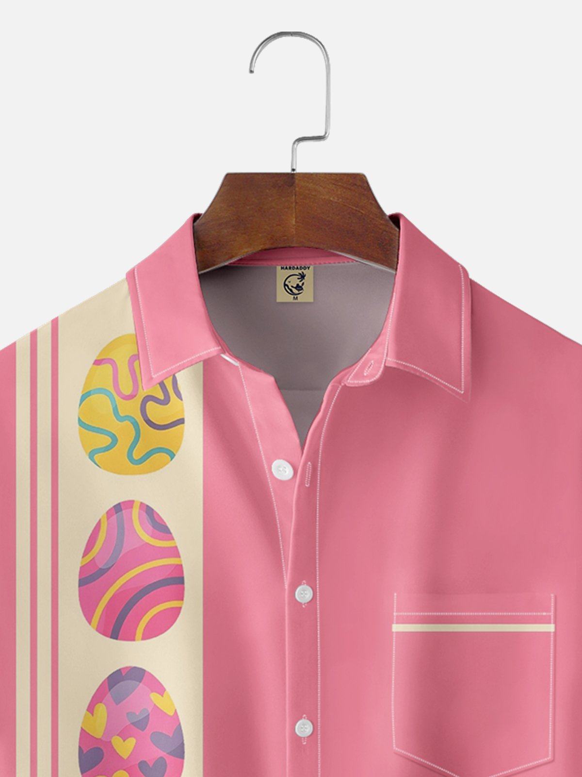 Moisture-wicking Easter Dream Egg Chest Pocket Bowling Shirt