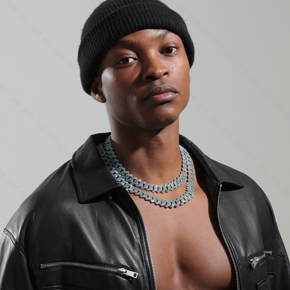 Men's 15Mm Exaggerated Diamond Geometric Hip-Hop Necklace