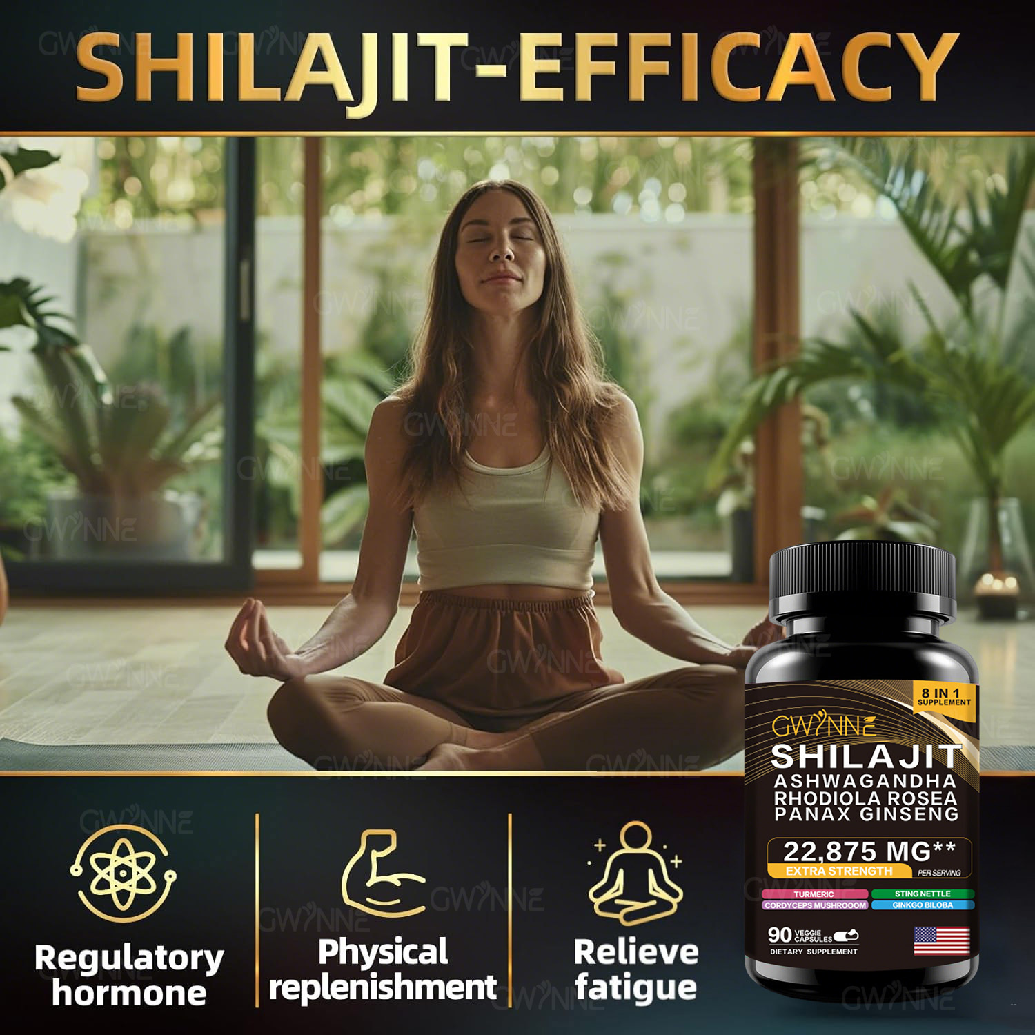 Gwynne All In 1 Shilajit Y Sea Moss Bundle 90 Cápsulas-contiene 29170 Mg De Musgo Marino, Aceite De Semilla Negra, Etc Y Contiene 22875 Mg De Shilajit,rhodiola Rosea, Etc